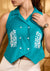 Double Breasted Cotton Linen Chikankari Waistcoat