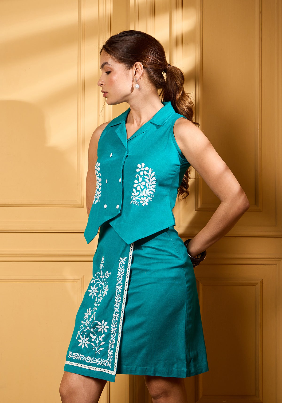 Waistcoat Top & Faux Skirt Co-ord